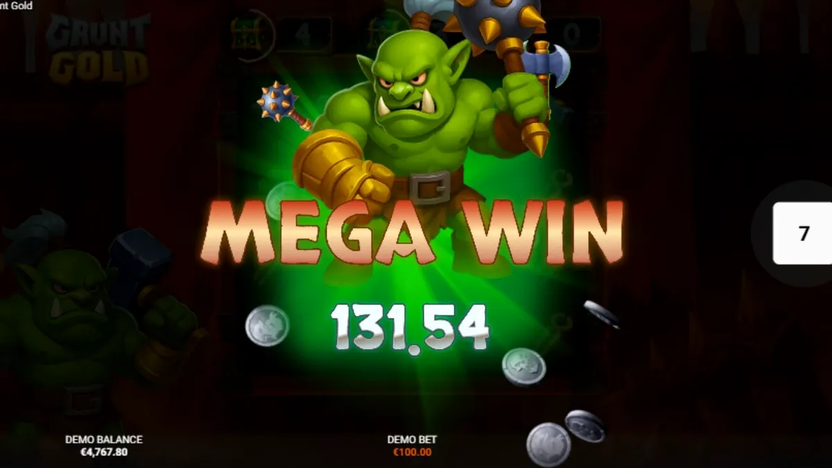 Tampilan visual slot Grunt Gold dengan tema orc dan harta karun